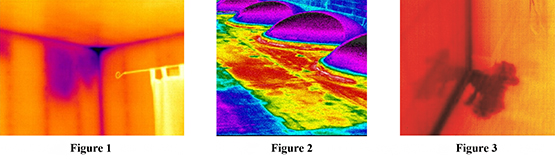 Moisture may be detected by: increased conductivity in steady state heat transfer (figure 1); increased thermal capacitance when undergoing transient heat transfer (figure 2); and through release or absorption of latent heat once undergoing a phase change. In this case (figure 3) evaporative cooling when relative humidity is low.