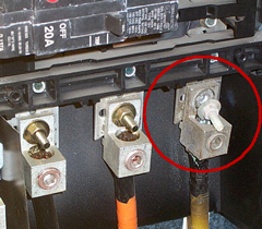 Improperly torqued, thermal expansion broke bolt.