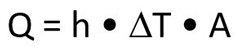Q = h • deltaT • A