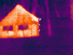 The unheated enclosed awing (attached room) is to the right in this image. The heated main tent is to the left.