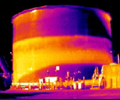 Under the right conditions you can also see a sediment level in a tank. So in the image above, you have air on top, liquid in the middle, and the heavier sediment on the bottom.