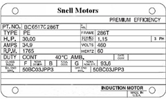 motor nameplate