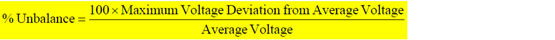 Formula for percentage unbalance.