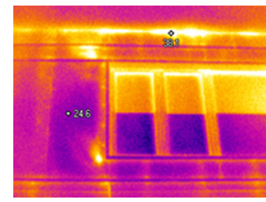 Two spot markers on the exterior wall.