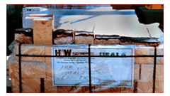 Example of refractory showing different thicknesses.