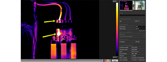 Picture of a thermal anomaly, a pattern of heating that’s abnormal.