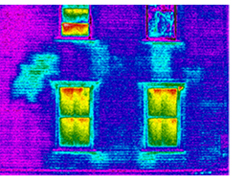 Thermal image of windows.