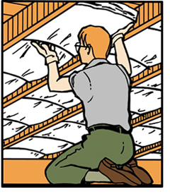 Adding insulation in the ceiling.