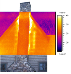 IR image of a chimney.