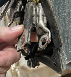 Close up of failed motor part