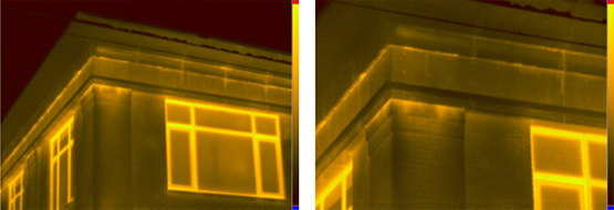 A high-density residential neighborhood where the spacing between buildings is tight.