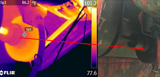 We look at the external bearings of the equipment.